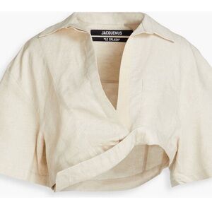 JACQUEMUS
Capri Twist-Front Crop Asymmetric Shirt 34/2